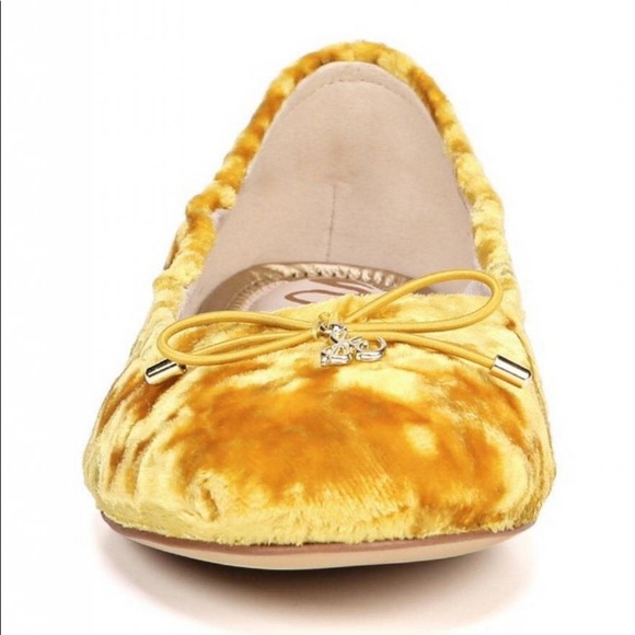 Sam Edelman Felicia Yellow Crushed Velvet Size 6 - Picture 5 of 14